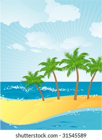 Paradise island. Vector.
