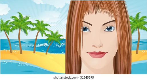 Paradise island. Vector.