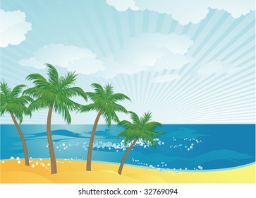 Paradise island. Vector.