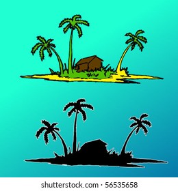 Paradise island. Vector.