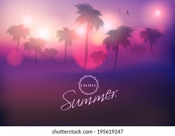 Paradise Island-Palm Tree Sunset