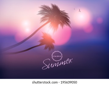 Paradise Island-Palm Tree Sunset