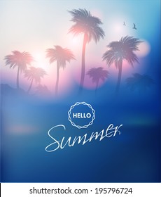 Paradise Island-Palm Tree Sunset
