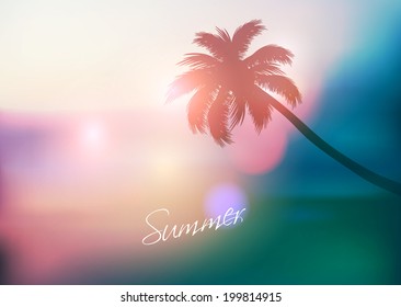 Paradise Island-Palm Tree Sunset   