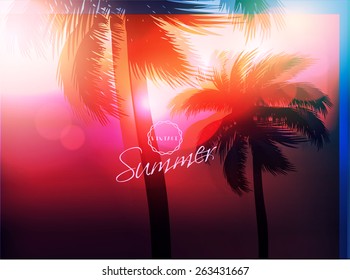 Paradise Island-Palm Tree Sunset