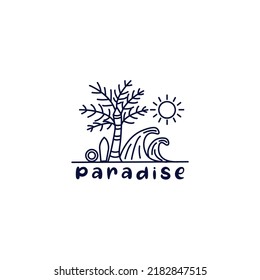 Paradise logo design templates vintages entertainment