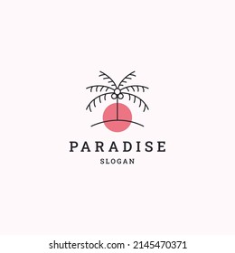Paradise logo icon flat design template
