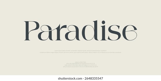 Paradise mínimo moderno alfabeto fontes logotipo. Tipografia bela moda elegante clássico letras serif itálico fontes decorativas casamento vintage flor logotipos.
