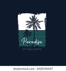 Paradise palm tree summer beach t shirt design