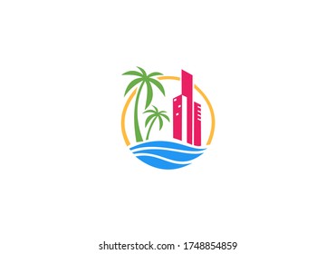 diseño vectorial del logotipo de resort paraíso