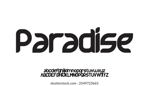 Paradise, Sport Modern Italic Alphabet Font (em inglês). Fontes de estilo urbano tipografia para tecnologia, digital, design de logotipo de filme. ilustração vetorial
