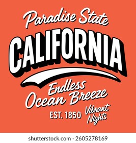 paradise state california los angeles slogan vector for t-shirt