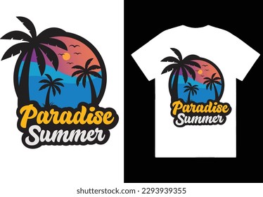 PARADISE SUMMER TSHIRT GRAPHICS DESIGN