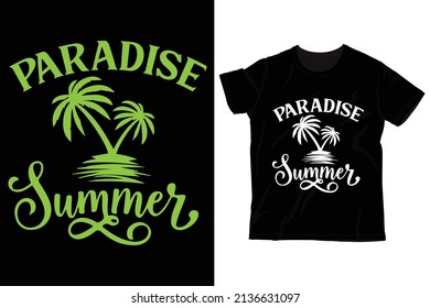 paradise summer, typography tshirt design