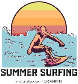 Paradise Summer  Vacation Surfing Vintage 