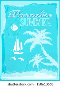 Paradise summer.Travel background.Vector