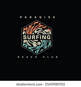 Paradise Surfing Beach Club poster design