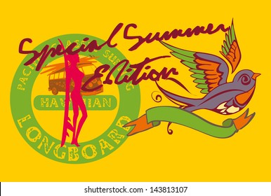 paradise tattaoo birds vector art