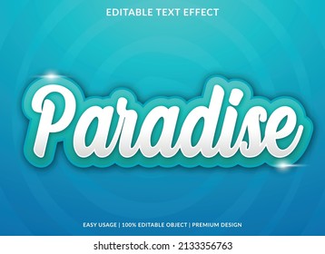 paradise text effect editable template with abstract style use for business logo and brand 