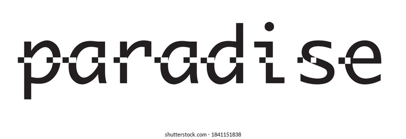 paradise text print slogan vector