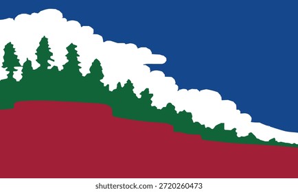Ilustração do vetor da bandeira da cidade do paraíso, Butte County, estado da Califórnia, Estados Unidos da América, símbolo da cidade dos EUA. Banner do emblema da cidade de Paradise. Cidade do Paraíso Adesivo.