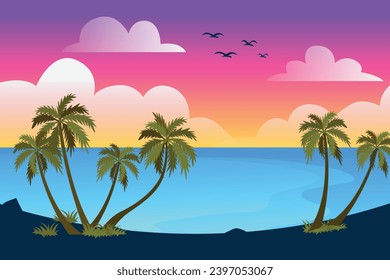 Paradise tropical beach landscape background