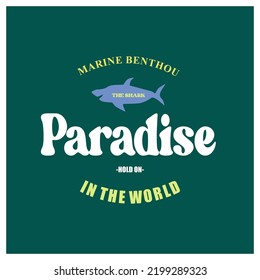 Paradise V33 Typography Patch Streetwear, Urban Design Green Color Patch Commercial Use