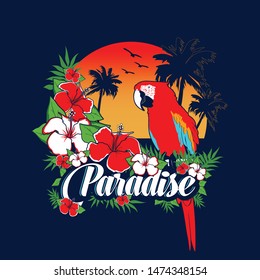 Paradise vector graphic design.Vector illustration.