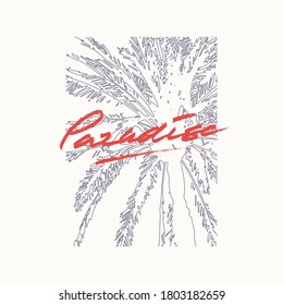 Paradise vector graphic t-shirt design, poster, print.