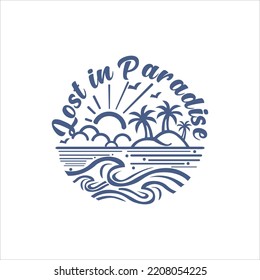 Paradise vector Illustration for logo and t shirt. Editable and Commercial Use