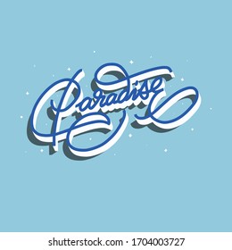 Paradise Vector Word Lettering Typography