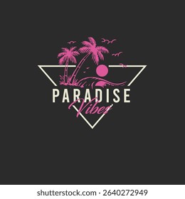 Paradise Vibes Nature palm tree vector graphic