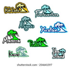 Paradises beaches symbols