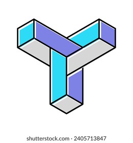 paradoja imposible vector de color de forma geométrica. signo de forma geométrica paradoja imposible. ilustración de símbolo aislado