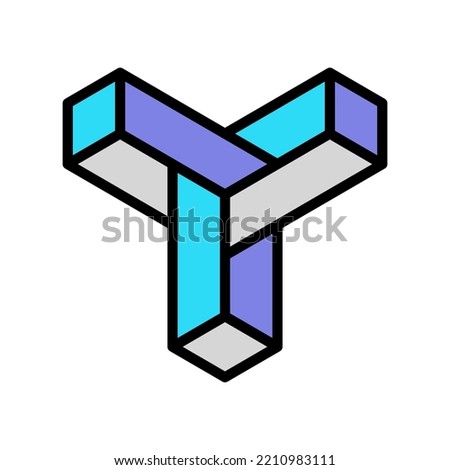 paradox impossible geometric shape color icon vector. paradox impossible geometric shape sign. isolated symbol illustration