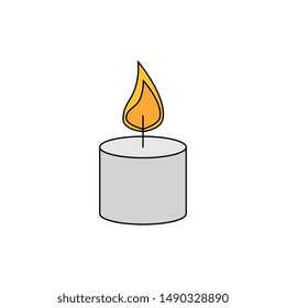 paraffin candle with flame icon