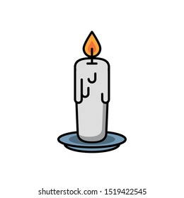 paraffin candle halloween isolated icon vector illustration design