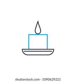 Paraffin candle vector thin line stroke icon. Paraffin candle outline illustration, linear sign, symbol concept.