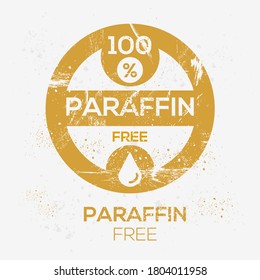 (Paraffin free) label sign, vector illustration.