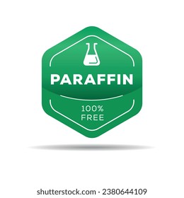 (Paraffin free) label sign, vector illustration.