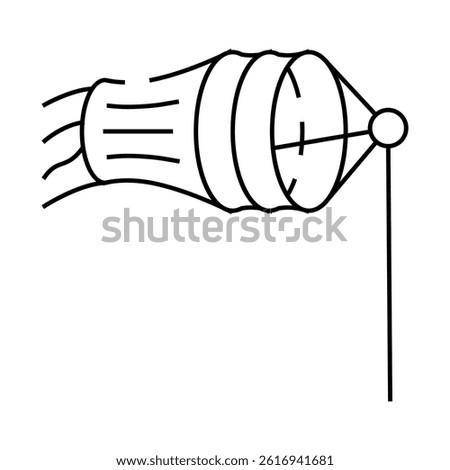 parafoil kite line icon vector. parafoil kite sign. isolated contour symbol black illustration