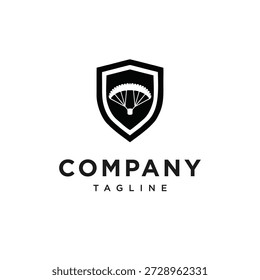 Vetor do ícone do logotipo do crachá do parapente