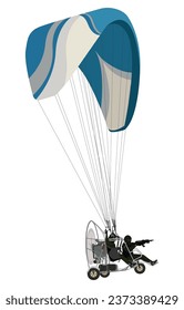 Paraglider. Paramotor. Air combat unit. military battle