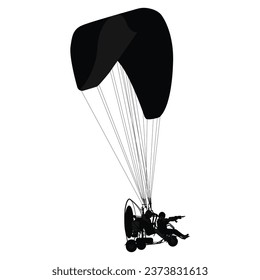 Paraglider. Paramotor. Air combat unit. military battle