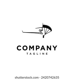 Paraglider and plane logo icon vector template.eps