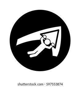 Paraglider silhouette flying icon vector illustration design