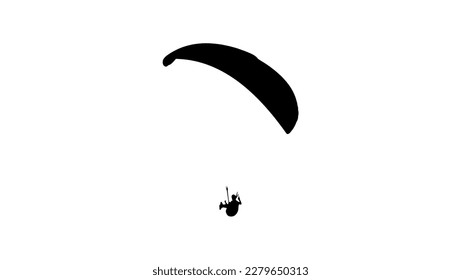 paraglider silhouette silhouette, high quality vector