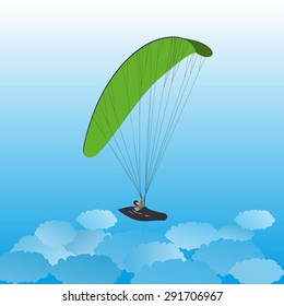 Paraglider in the sky.