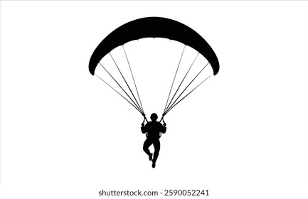 Paraglider soaring through the sky silhouette