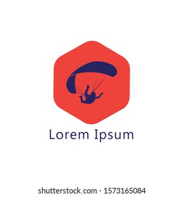 paragliding club logo vector illustration. paragliding badge team.